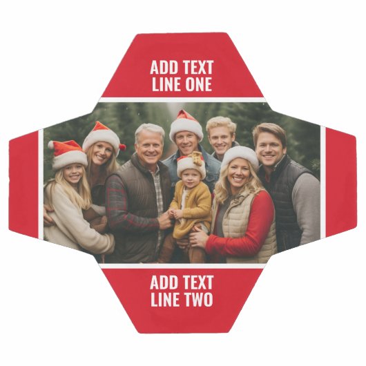 1 famille de collages photo - Rouge uni avec texte (Plat)