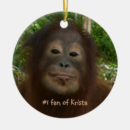 #1 fan van Krista Orangutan Keramisch Ornament (Voorkant)