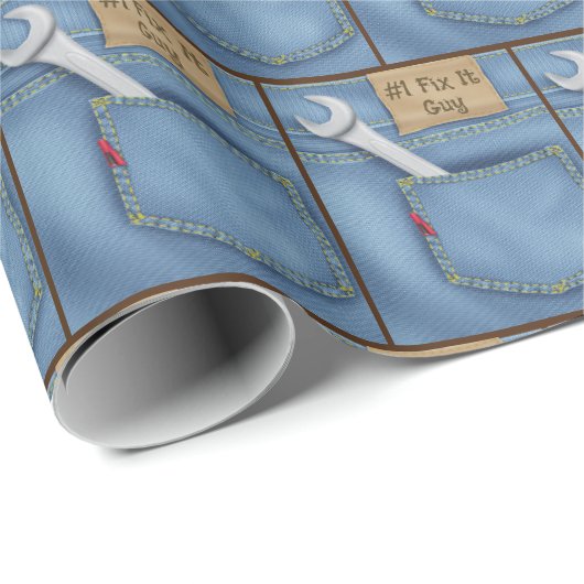 #1 Fix It Guy Moersleutel in Jean Pocket Cadeaupapier (Rol Hoek)