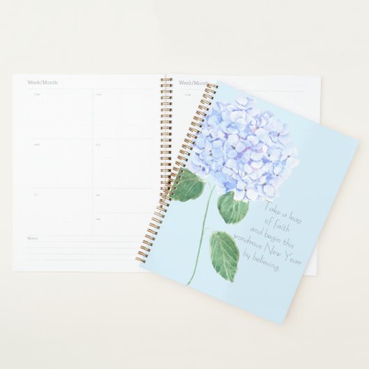 1 fleurs d'hydrangée violet bleu peintes à la main (Devant avec enveloppe)