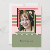 1 foto aangepaste tekst groen roze magnetische kaa magnetische uitnodiging (Voorkant)