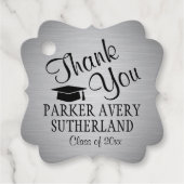 1 Foto Afstuderen Hartelijk dank Silver & Black Fa Bedankjes Labels (Voorkant)