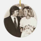 1 Foto ALLE Jubileum Cheers geborsteld rood & goud Keramisch Ornament (Achterkant)