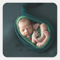 1 Foto Baby Geboorte Aankondiging Sticker