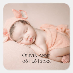 1 Foto Baby Geboorte Aankondiging Sticker