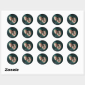 1 Foto Baby Geboorteaankondiging Ronde Sticker (Vel)