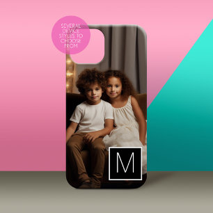 1 Foto collage met vierkant monogram Case-Mate iPhone 14 Hoesje