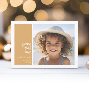 1 Foto Eenvoudige Minimale Kerst vrede liefde Feestdagenkaart