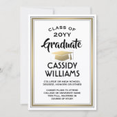 1 Foto Elegant Simple White Gold Afstuderen Aankondiging (Voorkant)