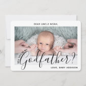 1 Foto Godfather Voorstel Moderne Elegante Script Kaart (Voorkant)