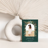 1 foto groene botanische florale Afstuderen Aankondiging