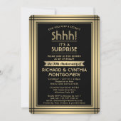 1 Foto Jubileum Surprise Feest Zwart en Goud Kaart (Voorkant)