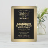 1 Foto Jubileum Surprise Feest Zwart en Goud Kaart (Staand voorkant)