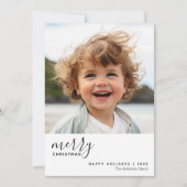 1 Foto Minimale kerst met smeuïde kerst - zwart wi Feestdagenkaart (Voorkant)