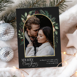 1 Foto Moderne Groene Boog Prettig Kerstfeest Feestdagenkaart