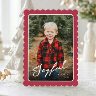 1 Foto Moderne Schelp Frame Vrolijke Kerst Feestdagenkaart