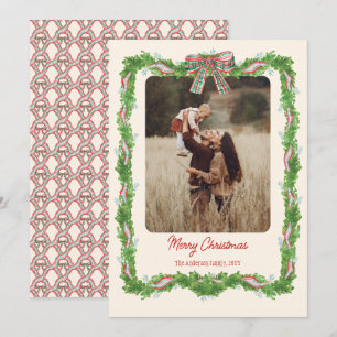 1 foto plaid boog rustieke kerst Foto Feestdagenkaart