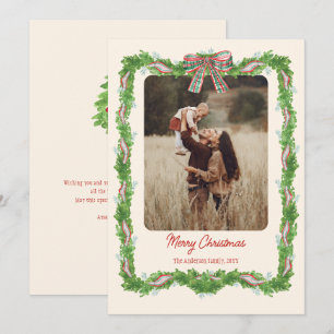 1 foto plaid boog rustieke kerst Foto Feestdagenkaart