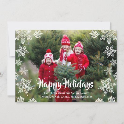 1 Foto Snowflake Feestdagenkaart (Voorkant)