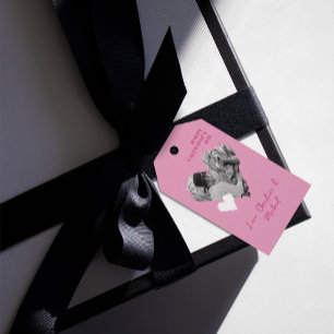 1 Foto Valentijnsdag Modern Heart Love Pink Gift Cadeaulabel