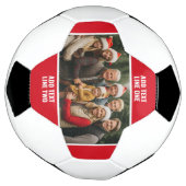 1 Fotocollage Familie - Effen rood met tekst Voetbal (Gedraaid)