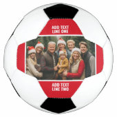 1 Fotocollage Familie - Effen rood met tekst Voetbal (Voorkant)