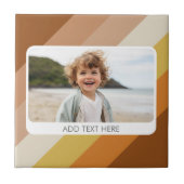 1 Fotocollage - tekst - Retro Stripes Warm Kleuren Tegeltje (Voorkant)