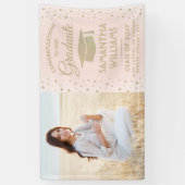 1 Fotoroze en Gold Glitter Afstuderen Spandoek (Verticaal)