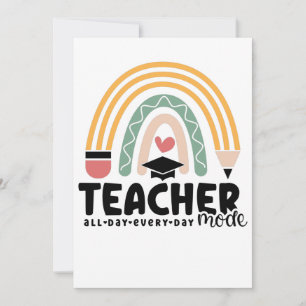 1- Funny Teacher Mode Teaching Gift for Teacher Bedankkaart