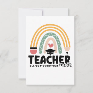 1- Funny Teacher Mode Teaching Gift for Teacher Bedankkaart