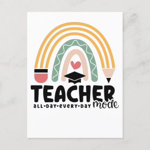 1- Funny Teacher Mode Teaching Gift for Teacher Briefkaart