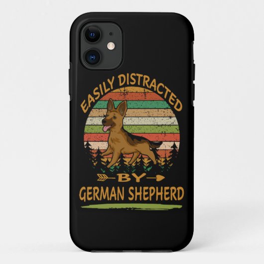1 Gemakkelijk afgeleid door Duitse herder Case-Mate iPhone Case (Achterkant)
