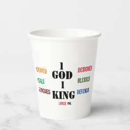 " 1 GOD 1 KONING GOD HEEFT MIJ ONTWORPEN" Latte Mo Papieren Bekers
