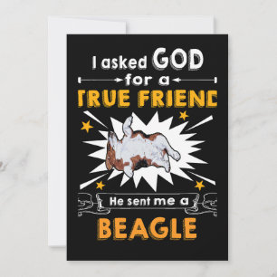1 God gevraagd - Echte vriend - Een Beagle Feestdagenkaart