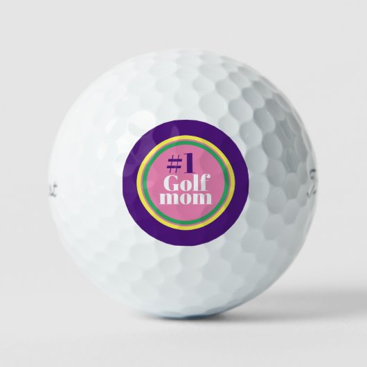 #1 Golf Mam - Moederdag Golf Balls Golfballen (Voorkant)
