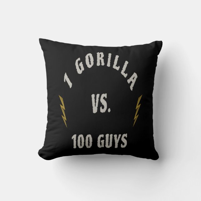 1 Gorilla vs. 100 Mannen Kussen (Voorkant)