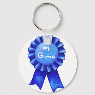 #1 Grandma Blue Ribbon Sleutelhanger