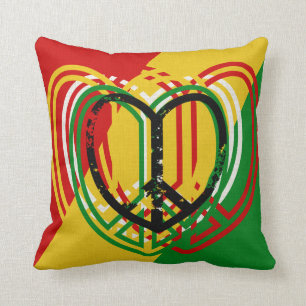 1 Heart Peace Sign Rastah Skateboard Decor Pillow Kussen