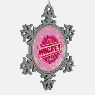 #1 Hockey Coach-kerstboom Snowflake-Ornament Tin Sneeuwvlok Ornament