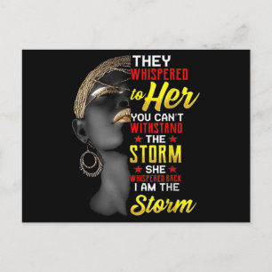 1 Ik ben de sterke Afrikaanse koningin Girls Black Uitnodiging Briefkaart
