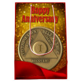 1 Jaar AA Munt Glitter Happy Jubileum Medium Cadeauzakje (Achterkant)