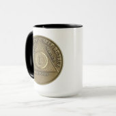 1 Jaar CUSTOM NAAM Sober Coin Jubileum Mok (Voorkant links)