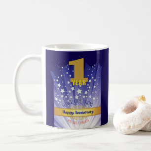1 Jaar CUSTOM Recovery Verjaardag Vet Numeriek Tek Koffiemok