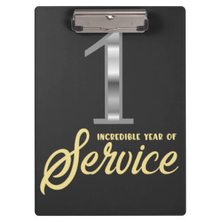 1 jaar dienstjaar eerste Jubileum werknemer Klembord