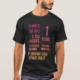 1 Jaar Getrouwd Grappige 1e Huwelijksverjaardag T-shirt