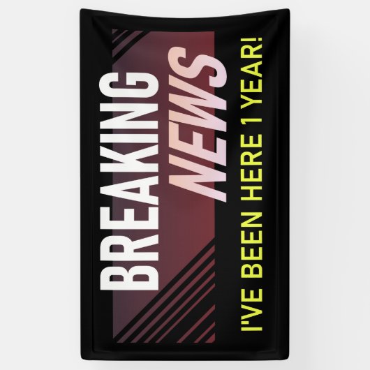 1 jaar Jubileum eerste beoordeling werknemer Spandoek (Verticaal)