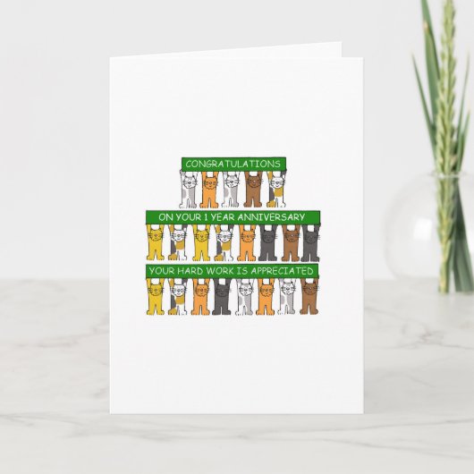 1 jaar Jubileum voor werknemers Kaart (Voorkant)