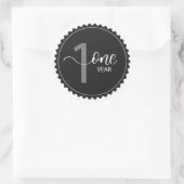 1 jaar mijlpaal ronde sticker (Tas)