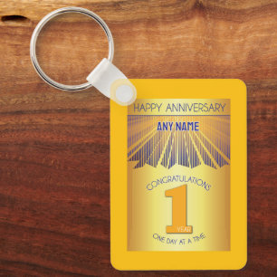 1 Jaar Nuchter Jubileum Gouden Straal 12 Stappen Sleutelhanger