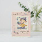  "1 jaar oud" Happy Birthday Elf Briefkaart (Staand voorkant)